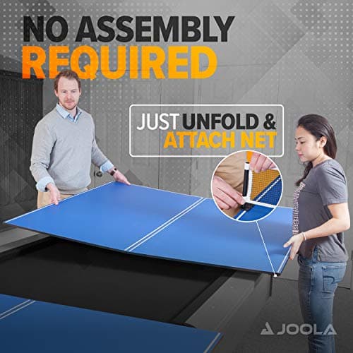 JOOLA Tetra - 4 Piece Ping Pong Table Top for Pool Table - Includes Ping Pong Net Set - Full Size Table Tennis Conversion Top for Billiard Tables - Easy Assembly & Compact Storage - Incl. Foam Backing 3