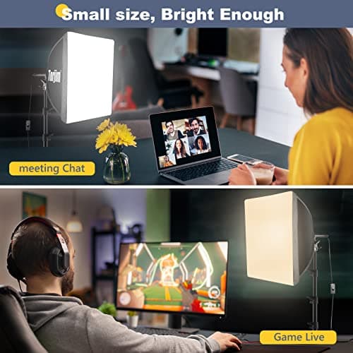 Torjim Softbox Photography Lighting Kit, 16'' x 16'' Professional Softbox Lighting Kit with 85W 3000-7500K LED Bulbs, Studio Lights for Photography/Video Recording/Live Streaming/Portraits Shooting 4