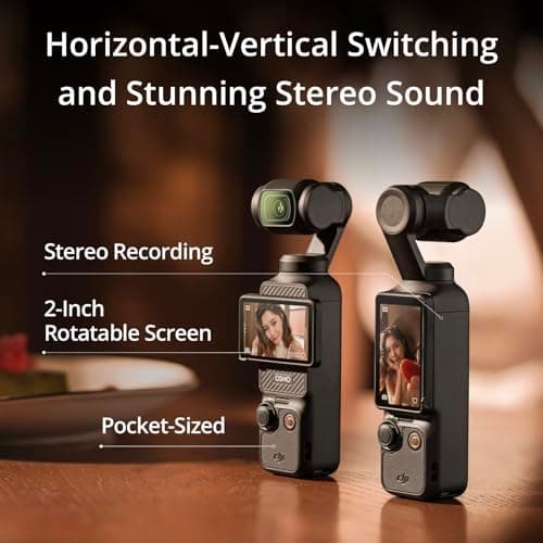 DJI Osmo Pocket 3 + Mic 2 (2 TX + 1 RX + Charging Case), Digital Camera with 1'' CMOS & 4K/120fps Video, 3-Axis Stabilization, Face/Object Tracking, Mic 2 Included for Clear Audio, Vlogging Camera 4K 3