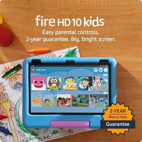 Amazon Fire HD 10 Kids tablet (newest model) ages 3-7 | Bright 10.1" HD screen with included ad-free and exclusive content, robust parental controls, 13-hr battery, 32 GB, Blue 5
