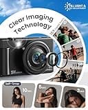 True 5K Digital Camera for Photography, Autofocus 80MP with 18X Digital Zoom 3" 270°Flip Screen Dual-Lens Selfie Camera for YouTube Vlogging & Content Creation, 2 Batteries, 32GB Card & Flash，Black 4