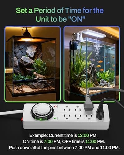 BN-LINK 8 Outlet Surge Protector with Mechanical Timer (4 Outlets Timed, 4 Outlets Always On) - White 4