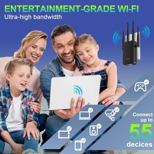 2026 WiFi Extender, 15888 sq.ft Internet Extender WiFi Booster, Long Range Wireless Repeater Signal Amplifier for Home, Mesh Wi-Fi 99% Faster | Broader Than Ever, Support 55+ Devices, 1-Tap Setup 5