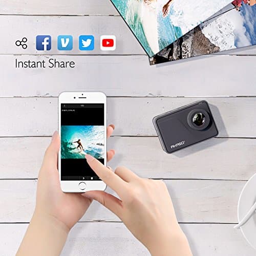 AKASO V50 Pro Native 4K30fps 20MP WiFi Action Camera with EIS Touch Screen 100 feet Waterproof Camera Web Camera Support External Mic Remote Control Sports Camera with Helmet Accessories Kit 4