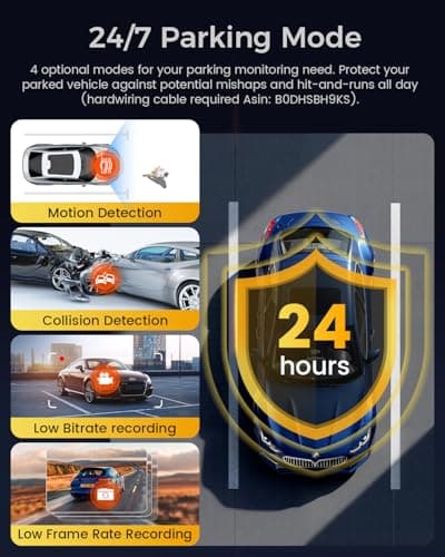 COOLCRAZY 4K Dash Cam Front and Rear with Touch Screen & STARVIS Sensor,5.8Ghz Wi-Fi,GPS,64GB Card,Night Vision Dashcam,G-Sensor,Loop Recording,App Control,24H Parking Monitor Car Camera 3