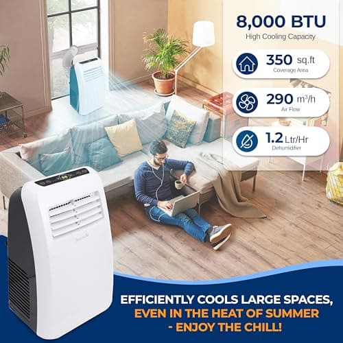 SereneLife 3-in-1 Portable Air Conditioner with Built-in Dehumidifier Function,Fan Mode, Remote Control, Complete Window Mount Exhaust Kit 3