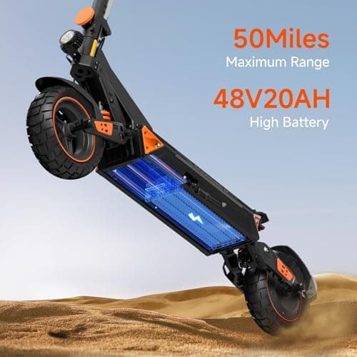 ECOROAD ET8 Electric Scooter, Powerful 1000W Motor & 32 MPH Max Speed, Electric Scooter Adults with 10" Off-Road Tires, 50 Miles Long Range, 4-Speed Modes & Cruise Control, Color Display(48V 20Ah) 5