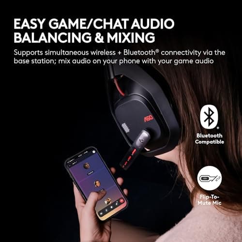 Logitech G Astro A50 Multi-Platform Wireless Gaming Headset + Base Station for PS5/Xbox/PC: PLAYSYNC Audio Switcher, <16bit/48kHz (Console), <24bit/48kHz (PC), 24hr Battery, 2.4GHz & BT - White 4