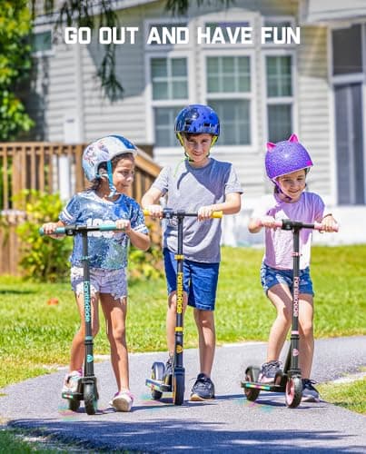 FanttikRide C9 Apex Kids Electric Scooter, Bluetooth Music Speaker, Colorful Light for Kids 8-12, 3.9-5.2 ft, 132 lbs, 5 Miles Range, Up to 40 min Ride Time, 5/8/10 MPH, 3 Adjustable Heights, Yellow 4