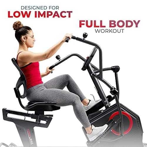 Sunny Health & Fitness Electromagnetic Recumbent Cross Trainer Exercise Elliptical Bike w/Arm Exercisers, Easy Access Seat & Exclusive SunnyFit® App Enhanced Bluetooth Connectivity - SF-RBE4886SMART 3