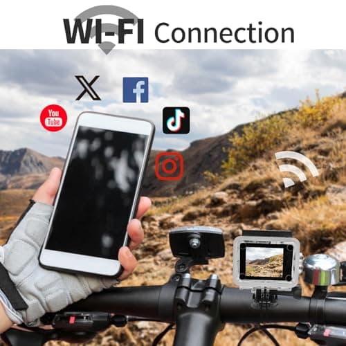 Cecosy Action Camera 4K 30FPS, Waterproof Camera 30M Underwater Ultra HD 131FT 170°Wide Angle Shooting, with 2 x 1050 mAh Batteries for Cycling, Ice Skating, Skiing, Fishing, Climbing 3