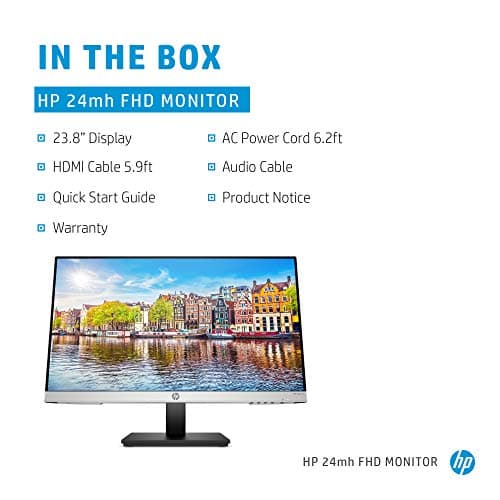 HP 24mh FHD Monitor - Computer Monitor with 23.8-Inch IPS Display (1080p) - Built-in Speakers and VESA Mounting - Height/Tilt Adjustment for Ergonomic Viewing - HDMI and DisplayPort - (1D0J9AA#ABA) 5