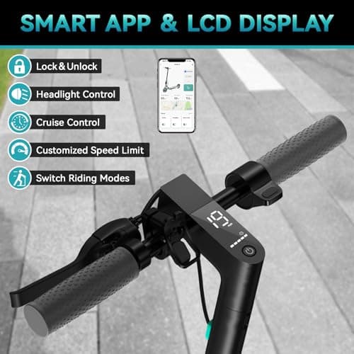 Electric Scooter for Adults, 25 Mph Max Speed, 25/35 Miles Range, APP Control E-Scooter with 10" Inflatable tire, Foldable Escooter with App Control, UL 2272 Certified (350W 22Miles Blue) 2