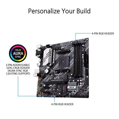 ASUS Prime B550M-A WiFi II AMD Micro ATX Motherboard with PCIe 4.0, WiFi 6, ECC Memory, HDMI 2.1, RGB Header 4