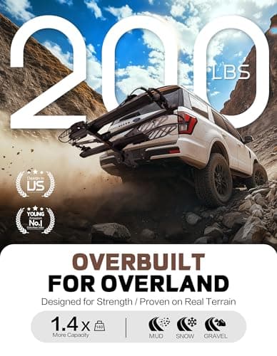 Young Electric E-Bike Rack with Ramp, Hitch 2 Bike Rack, 200 lbs Capacity Electric Bike Carrier, Foldable Platform Mount for Cars, Trucks, SUVs, Minivans, Up to 5-Inch Fat Tire for 2'' Receiver 2