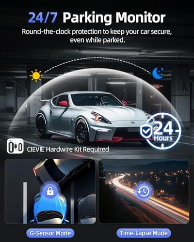 4K Dash Cam Front and Rear, 64GB SD Card, 1.5” IPS Display Car Camera, 5Ghz WiFi+App Control, Night Vision, 24H Parking Mode, G-Sensor, WDR, 170° Wide Angle, 4K+1080P Dual Dash Camera for Cars 3