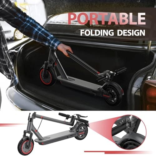 Maxshot Electric Scooter, 8.5" /10" /14" Tire, 16/19/22 Mph Top Speed, 12/16/21/27/28/49/50 Miles Long Range, Folding Escooter for Adults and Kids with Seat Bag, Dual Braking, Dual Suspension, App 4