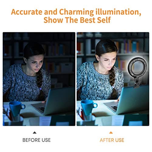 Video Conference Lighting Kit, Ring Light Clip on Laptop Monitor with 5 Dimmable Color & 5 Brightness Level for Webcam Lighting/Zoom Lighting/Remote Working/Self Broadcasting and Live Streaming, etc. 3