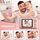 Makolle Upgrade Kids Selfie Camera,Chritmas Birthday Gift for 3-9 Years Old Girls,Portable Toy for 3 4 5 6 7 8 9 Year Children,Toddler 1080HD Digital Video Camcorder Camera with 32G SD Card Pink 3