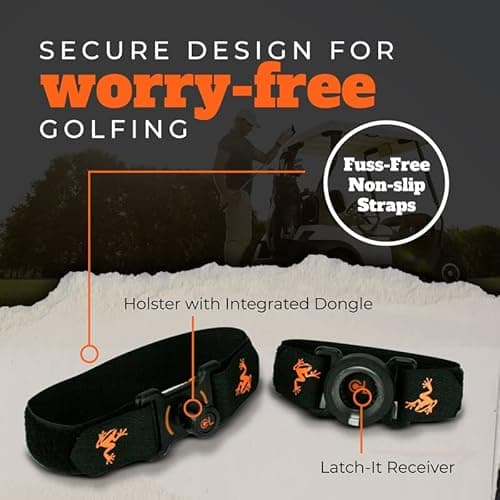 Frogger Golf Magnetic Rangefinder Holder for Carts & Push Carts Latch It Technology, Non Slip Straps, Adjustable Range Finder Mount Strap with Strong Magnets Golf Course Accessories 4