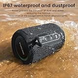 Bluetooth Speaker Wireless,IP67 Waterproof & Dustproof Portable Speaker with Lights,15W Loud Stereo Sound, 2500mAh Battery All Day Playtime, TWS Pairing, BT5.3, Home/Party/Outdoor/Beach (Black) 5