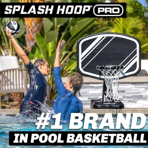 GoSports Splash Hoop PRO Swimming Pool Basketball Game - Includes Poolside Water Basketball Hoop, 2 Balls and Pump - Black 3