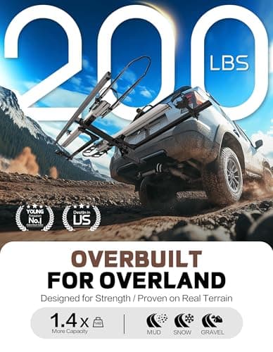 Young Hitch Mount Bike Rack with Ramp, 200 lbs. Capacity for 2 E-Bikes, Fat Tire and Standard, fits Cars, SUVs, RVs, Trailers with 2 Inch Receiver 2