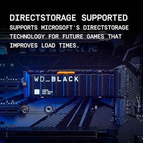 WD_BLACK 1TB SN850X NVMe SSD Internal Solid State Drive with Heatsink - Works with Playstation 5, Gen4 PCIe, M.2 2280, Up to 7,300 MB/s - WDS100T2XHE 5