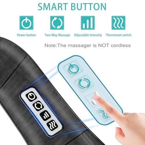 AERLANG Shiatsu Back and Neck Massager, Back Massager Deep Tissue Kneading Neck and Shoulder Massage with Heat, Electric Massage Pillow Fathers Day Gift Ideas from Daughter Son(NOT Cordless) 2