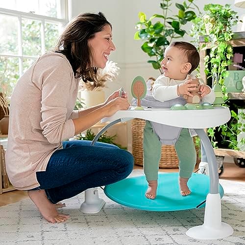 Ingenuity Spring & Sprout 2-in-1 Baby Activity Center Jumper and Table with Infant Toys - Ages 6 Months +, First Forest 5