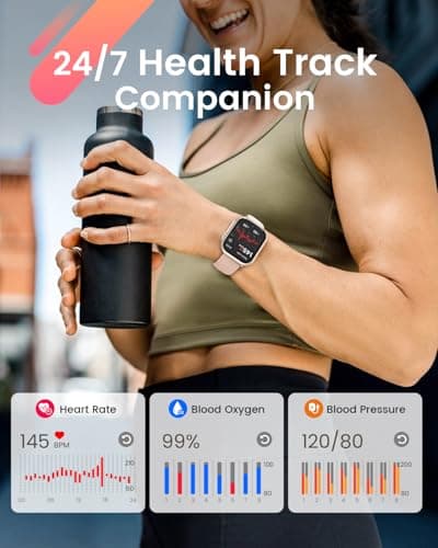 Smart Watch for Women Men Fitness: Smart Watch for iPhone&Android Bluetooth Call with SpO2 Sleep Heart Rate Monitor,IP68,Fitness Tracker with 120+Sport,Reloj Inteligente 30 Day+Battery Life, 2 Bands 2