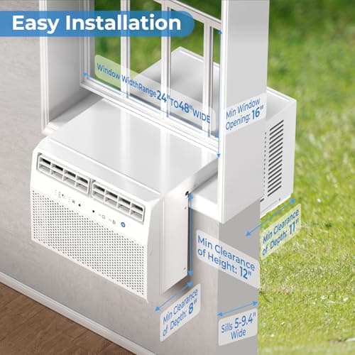 Antarctic Star U-Shaped Window Air Conditioner, 12000BTU Quiet Air Conditioner Window Unit, Cools up to 550 Sq. Ft, Saddle Window AC Units with Full Window View, Energy Saving, 6 Modes, CEER 10.5 5