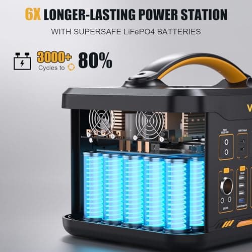 VTOMAN Jump 1800 Portable Power Station with Jump Start, 1548Wh LiFePO4 Solar Generator 1800W (Peak 3600W) AC Outlets, Regulated 12V DC, PD 100W Type-C for Home Backup RV/Van Travel Camping Road Trip 4