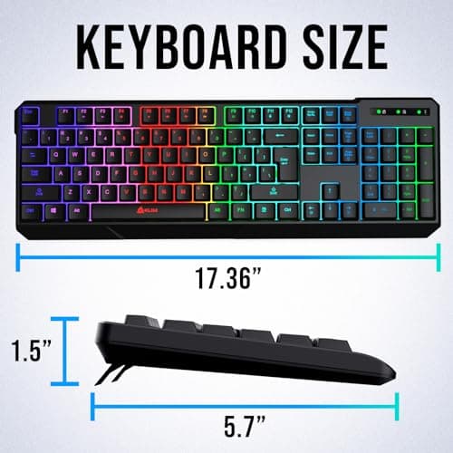 KLIM Chroma Wireless Keyboard – RGB Backlit Gaming, Rechargeable Battery, PC Keyboard, Durable & Water-Resistant, Compatible with PS4, PS5 & Mac - Black 3