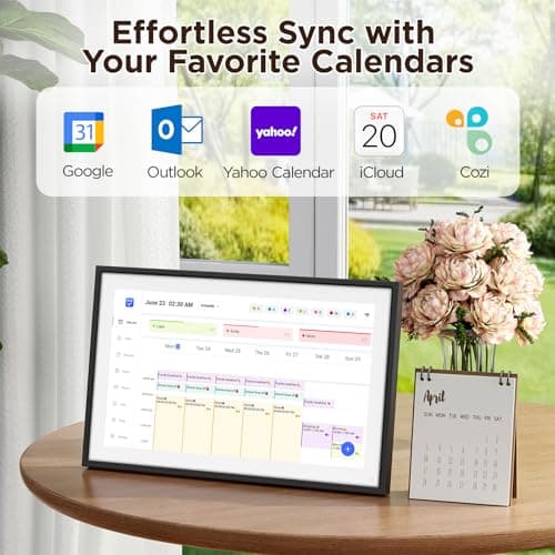 LOOFII 10.1 Inch Smart Digital Calendar – HD Touchscreen Family Planner & Calendar with Chore Chart & Meal Planner (Black White) 2