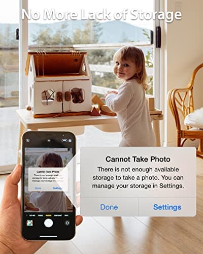 NEWQ 1TB External Hard Drive for iPhone, iPad, MacBook - USB 3.0, 2.0, 2.0 3.0 - Compatible with iOS & Android, Store Photos, Videos, Music, Documents 4