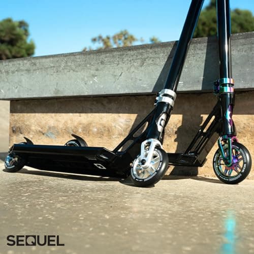 Sequel Rise Park Stunt Scooter – Complete Pro Trick Scooter with Aluminum Bar, 110mm Hollowcore Wheels, and IHC Compression (Black/Silver - Park) 2