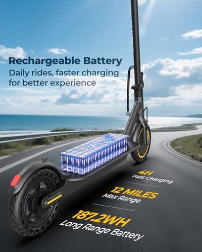 Electric Scooter with 350W Brushless Motor, 19 MPH Max Speed, 15 Miles Range, 8.5" Solid Tire, 3 Speed Modes, Cruise Control, Portable Commuter Escooter with APP, Dual Brake & E-Lock 4