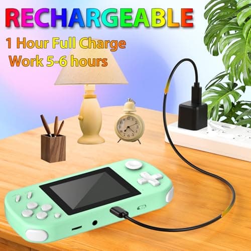 CCTU Handheld Games for Kids Preloaded 218 Retro Video Games, Portable Gaming System with 3.0" Screen Rechargeable Battery, Mini Travel Electronic Toy Birthday Gifts for Boys Girls (Cyan) 3