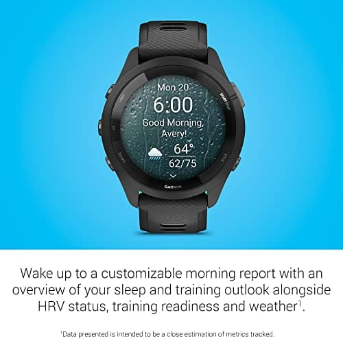 Garmin Forerunner 265 Running Smartwatch, Colorful AMOLED Display, Training Metrics and Recovery Insights, Black and Powder Gray 5