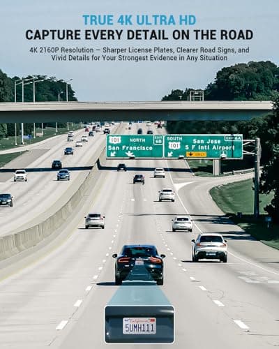 AVAPOW 4K Dash Cam Front for Cars, Free Hardwire Kit & 64GB Card Included - WiFi 6, App Control, UHD 2160P, Built-in G-Sensor, Loop Recording, Night Vision, 24H Parking Mode, WDR 3