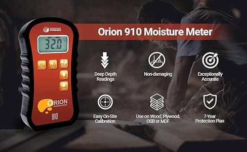 Orion® 910 Pinless Wood Moisture Meter Kit by Wagner Meters | Accurate, Non-Damaging, Deep Depth Lumber Moisture Measurement, On-site Calibration (Standard Calibrator) 3