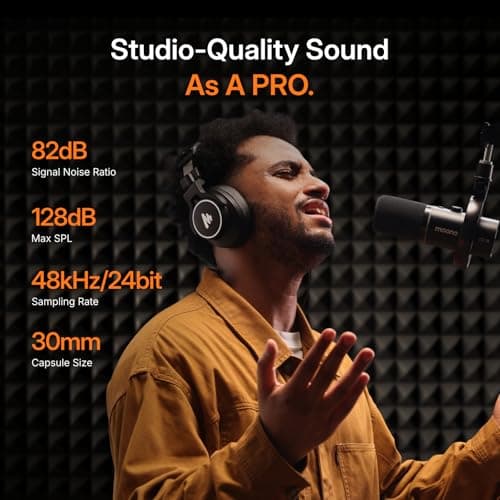 MAONO PD200W Hybrid Wireless Podcast Equipment Bundle for 2, XLR USB Dynamic Microphone Kit with 2 Desktop Stand, Software, Noise Cancellation, for Co-hosted podcast, Vocal Recording, Content Creation 5