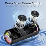 Portable Bluetooth Speaker, Bluetooth 5.4 Wireless Speaker with 20W HD Loud Stereo Sound, 20H Playtime, IP7 Waterproof, LED Lights, TWS Pairing, Built-in Mic, for Outdoor, Home, Party, Beach, Gift 5
