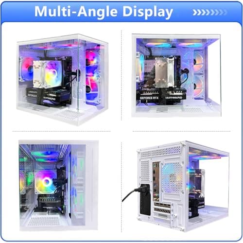 suevery Desktop Computers,32G RAM,1TB NVMe SSD,Core i5-12400F,RTX 3050 6G,Prebuilt Gaming PC,Tower Computer Gamer,Work,VR,4K,Home and Business WiFi 6 White 5