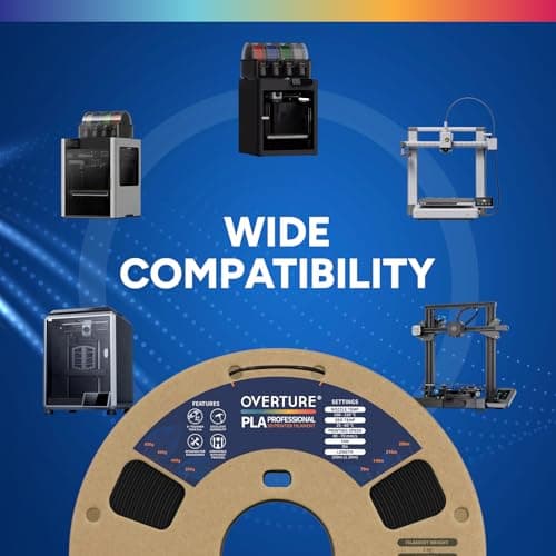 OVERTURE PLA Plus (PLA+) Filament 1.75mm, Stronger & More Durable, Professional Toughness 3D Printer Filament 1kg (2.2lbs), High Precision +/- 0.02mm, Tangle-Free (Black) 7