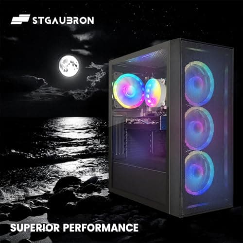 STGAubron Gaming PC Computer Desktop, Radeon RX 580 8G, Intel Core I7 8th up to 4.1GHz, 16G DDR4, 1T SSD, WiFi 6 & BT 5.2, RGB Fan x4, Windows 11 Home 2