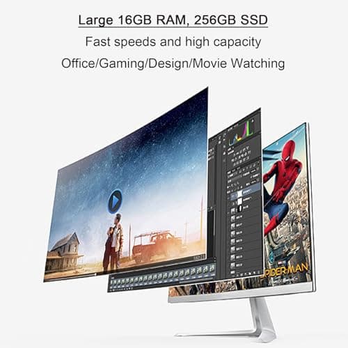 23.8" FHD IPS All-in-One Desktop Computer, Win 11 Pro pc, Intel i9 Processor up to 4.8 GHz, 16GB RAM,256GB SSD,Wi-Fi, USB,HDMI, Keyboard and Mouse 4