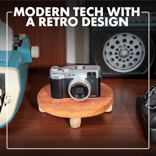 Minolta Retro Digital Camera – 48MP Autofocus Compact with 5K Ultra HD Video, Rear Selfie Lens, 16x Zoom, WiFi, 2.8-inch LCD Screen, Digital Stabilization, Optical Viewfinder, 32GB Card (Black) 3