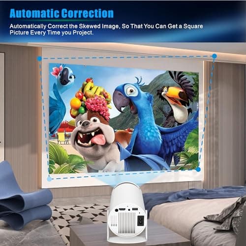 Mini Portable Projector 4K WiFi 6 BT 5.2 Upgraded Portable Projector Full HD Supported for Phone /PC /TV /HDMI /PS5 /Laptop Auto Keystone Home Theater 180° Rotation [Built-in App] White 2